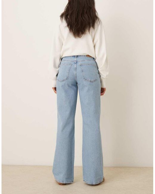 Gina Tricot Blue Low Waist Wide Leg Jeans