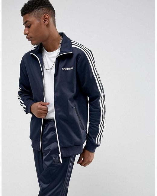 adidas Originals Cotton Beckenbauer Track Jacket In Navy Br2290 in Blue for  Men | Lyst