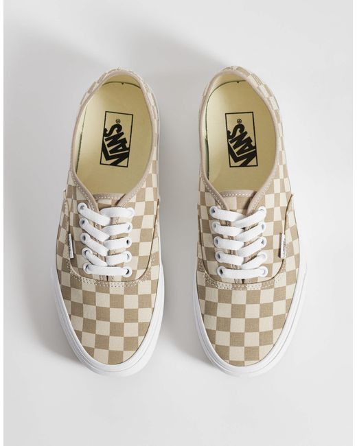 Vans White Authentic Checkerboard Aluminum Sneakers