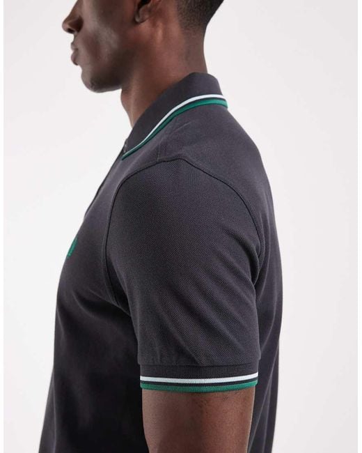 Fred Perry Black Twin Tipped Polo Shirt for men