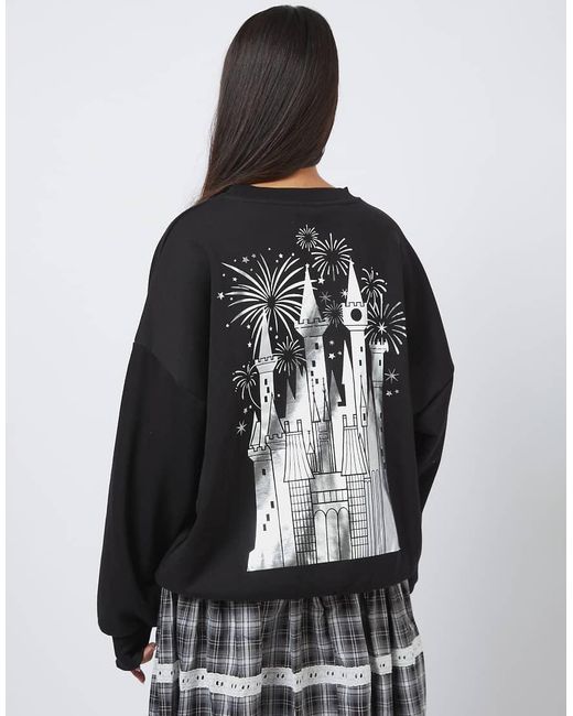 Skinnydip London Gray Disney Foil Castle Sweatshirt