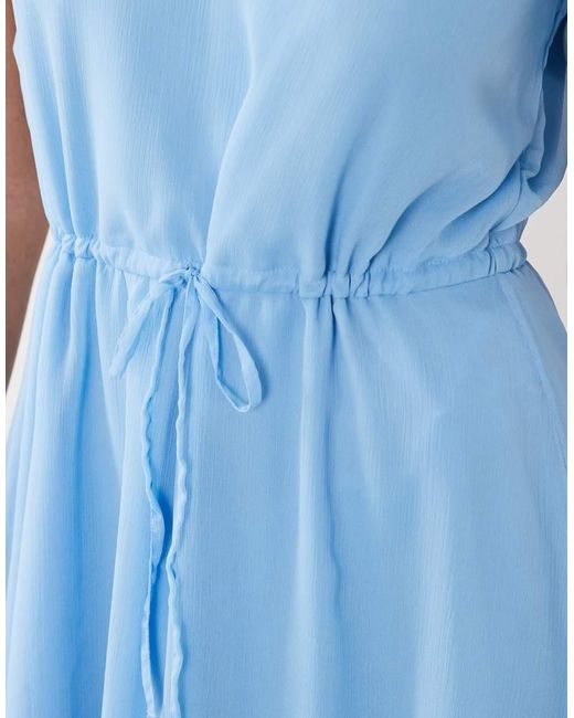 Vila Blue Waist Detail Short Sleeve Mini Dress