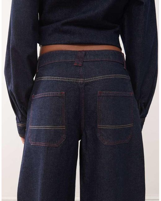 Collusion Blue Barrel Jean With Turn Up Hem