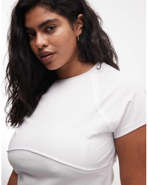 Collusion White Plus Exposed Seam Raglan T-shirt