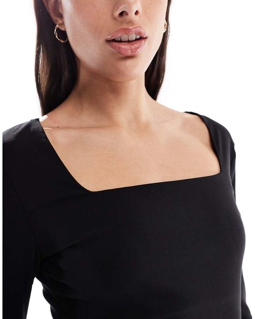 ONLY Black Corset Detail Long Sleeve Mini Dress