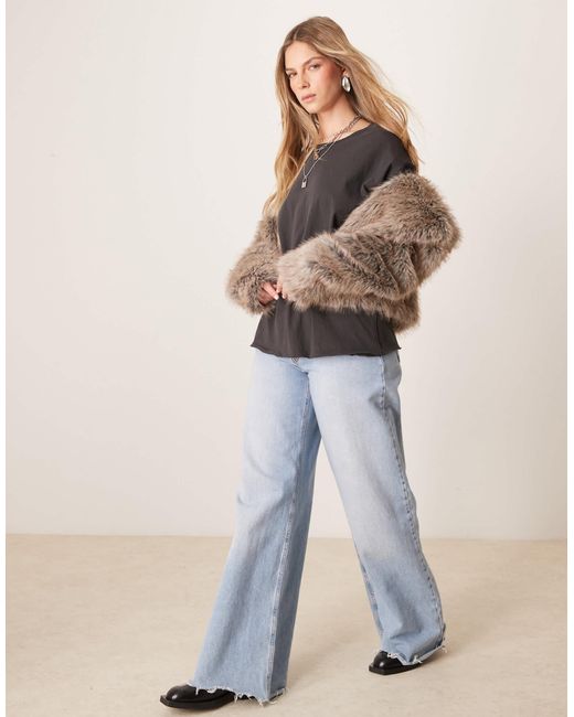 Free People Gray Nina Long Sleeve T-shirt