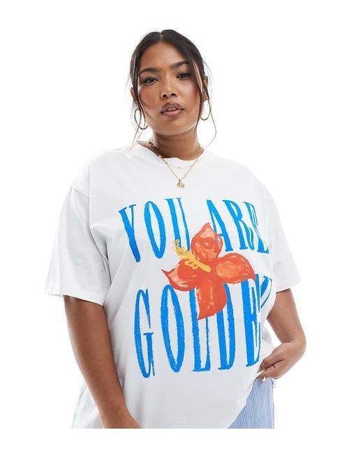 Renee Studio Blue Plus Exclusive You Are Golden Graphic T-Shirt