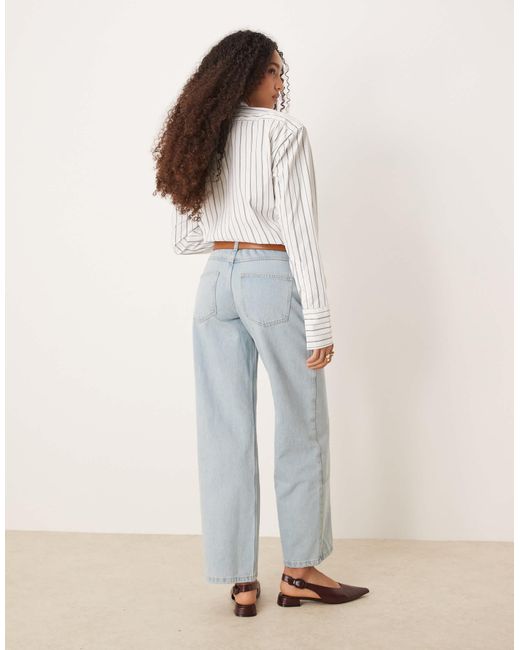 Jean droit style charpentier - clair délavé ASOS en coloris White