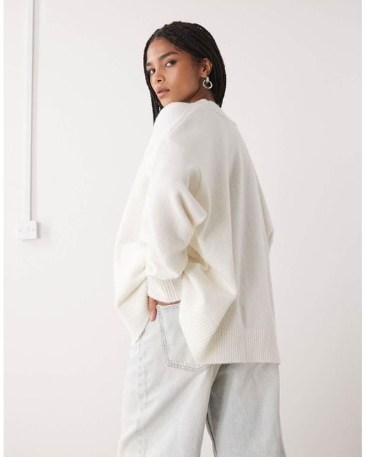 Monki White – strickjacke