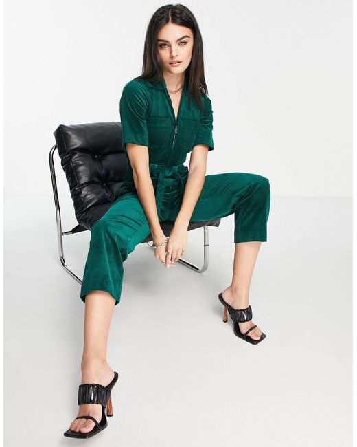 & Other Stories Belted Corduroy Jumpsuit in Green Lyst