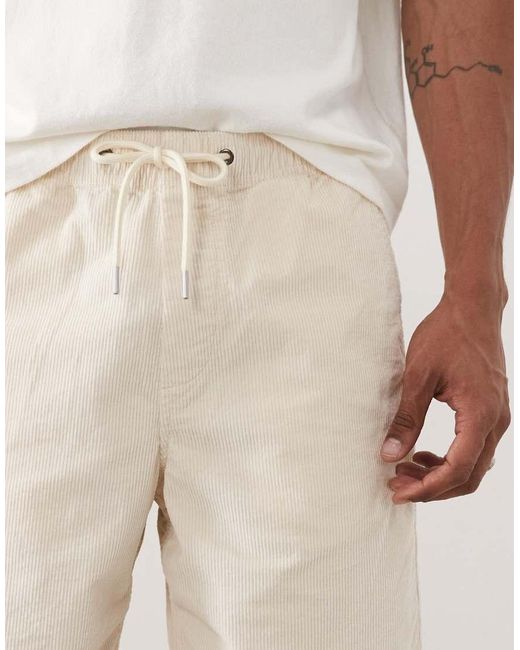SELECTED Natural Corduroy Drawstring Shorts for men