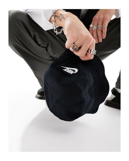Nike Black Club Logo Bucket Hat for men