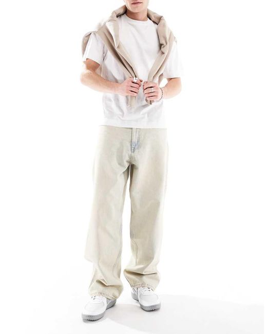 Vaqueros Azul Tenue Holgados De Talle Medio Con Lavado Claro Envejecido Kobe De Dr. Denim de hombre de color White