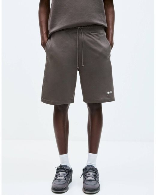 Pull&Bear – basic – jerseyshorts in Gray für Herren