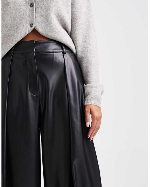 ASOS White Faux Leather Cocoon Tailored Trousers