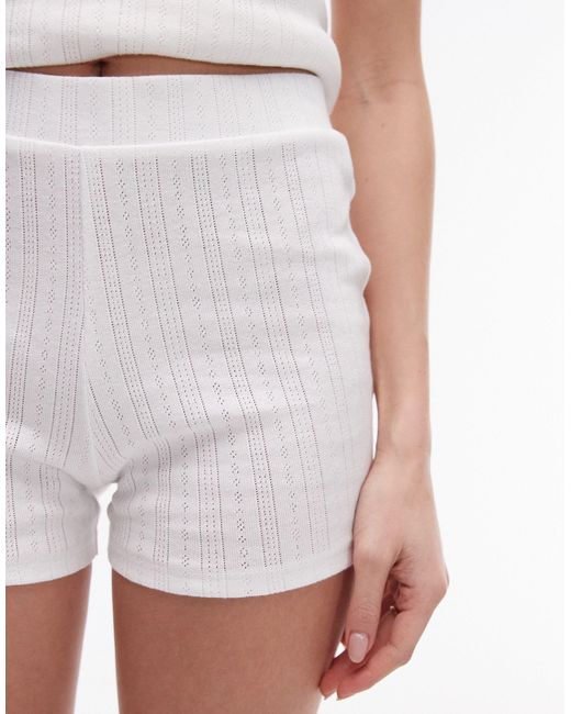 TOPSHOP White – pointelle-shorts
