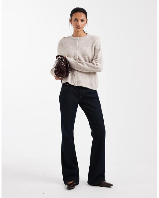 ONLY Natural Boxy Knitted Cardigan
