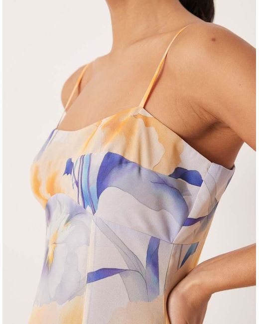 ASOS Pink Asos Design Petite Chiffon Strappy Maxi Dress With Deep Godets