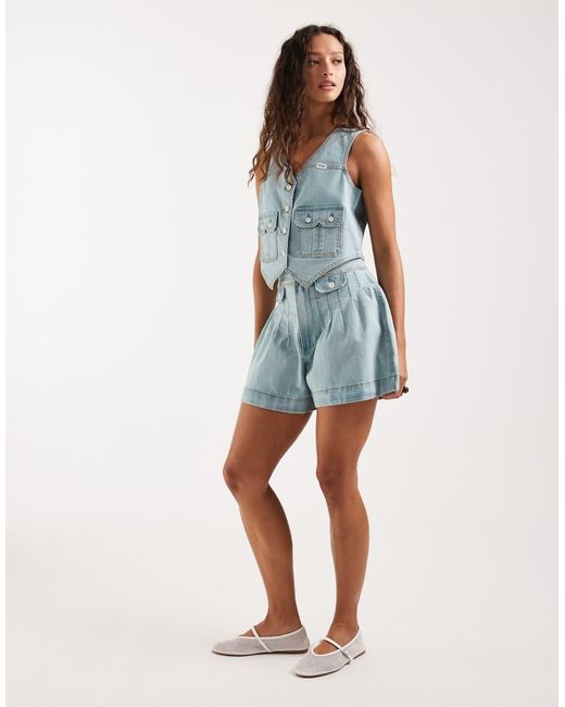 Wrangler Blue Denim Mini Shorts