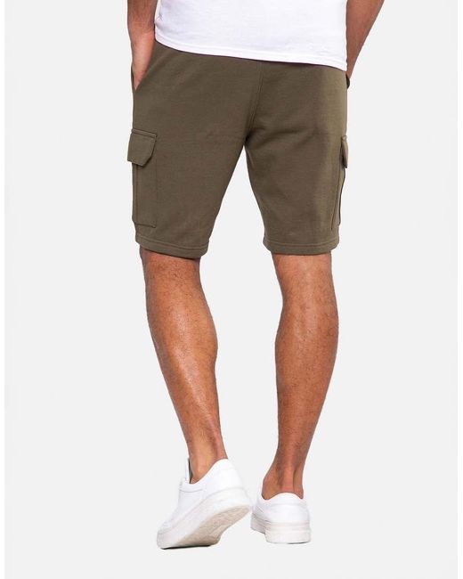 Threadbare White Cargo Sweat Shorts for men