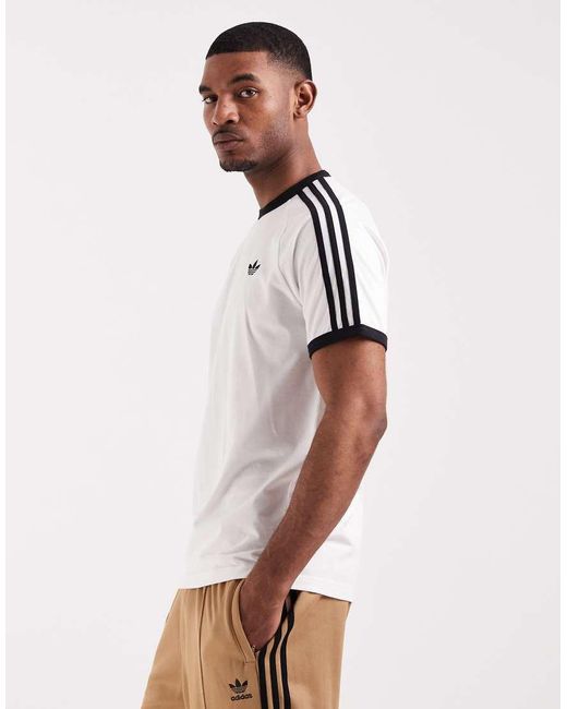 Adidas Originals White Three Stripe T-Shirt
