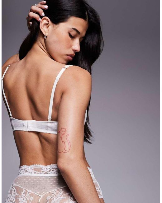 ASOS Gray Bridal Lola Lace High Waist Brief