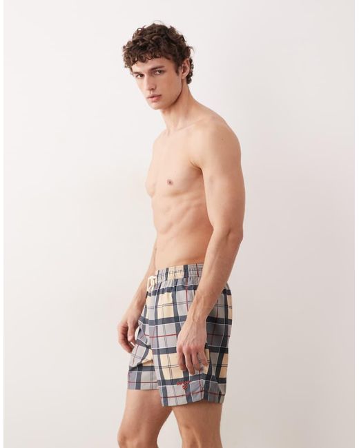 Barbour Multicolor Staple Tartan Check Logo Swim Shorts for men
