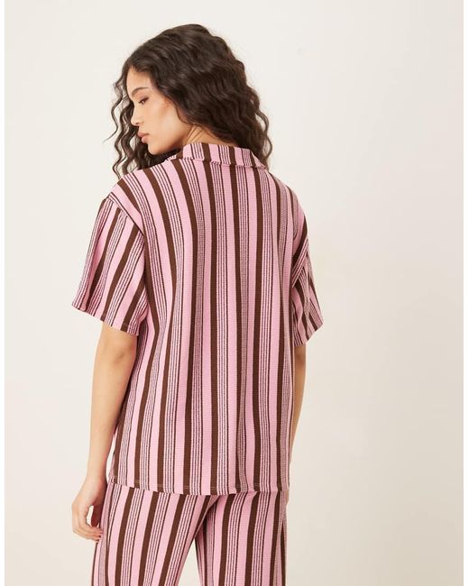 ASOS Gestreepte Oversized Rugbytop Met Korte Mouwen in het Red