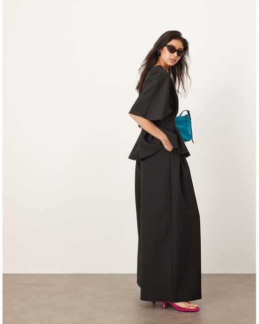 ARRANGE Black Pleat Waist Tailored Wide Leg Trouser Co-ord