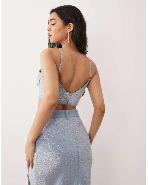 ASOS Gray Denim Embellished Cami Top