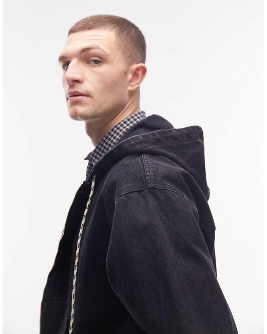 No Problemo Blue Workwear Denim Zip Through Jacket for men
