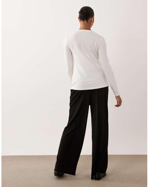 Mama.licious White Mamalicious Maternity Tie Waist Wide Leg Jersey Pants