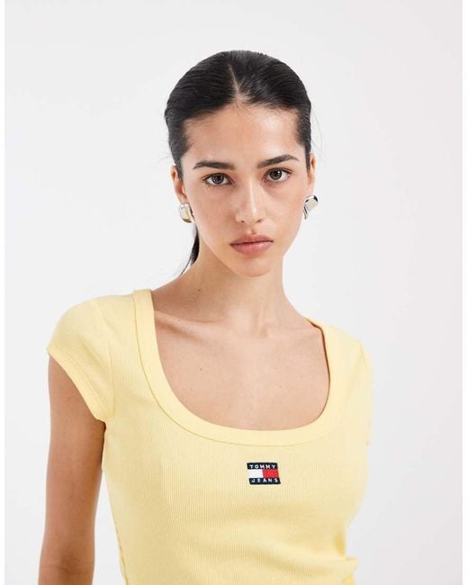 Tommy Hilfiger Yellow Badge Slim Fit Rib T-Shirt