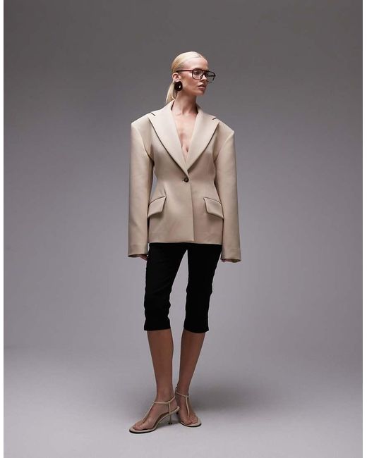 ASOS Getailleerde Blazer in het Natural