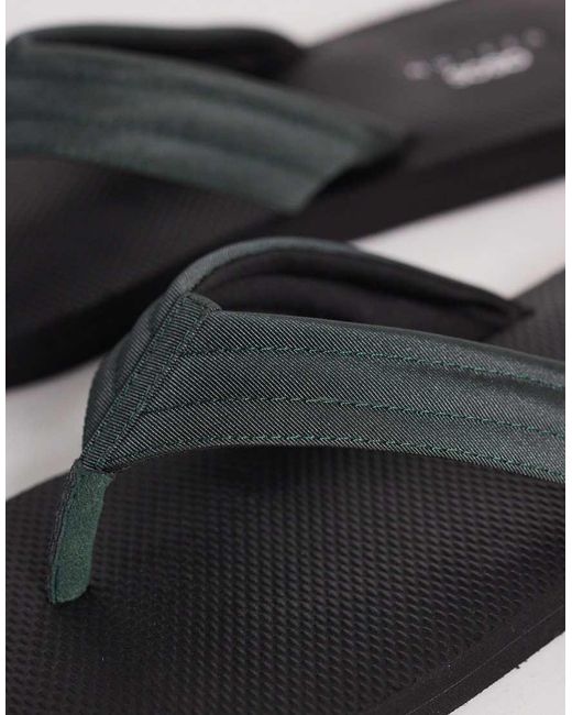 ASOS Brown Flip Flops With Grosgrain Straps for men