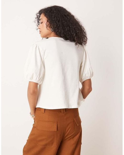 ASOS White Tie Front Ruched T-shirt