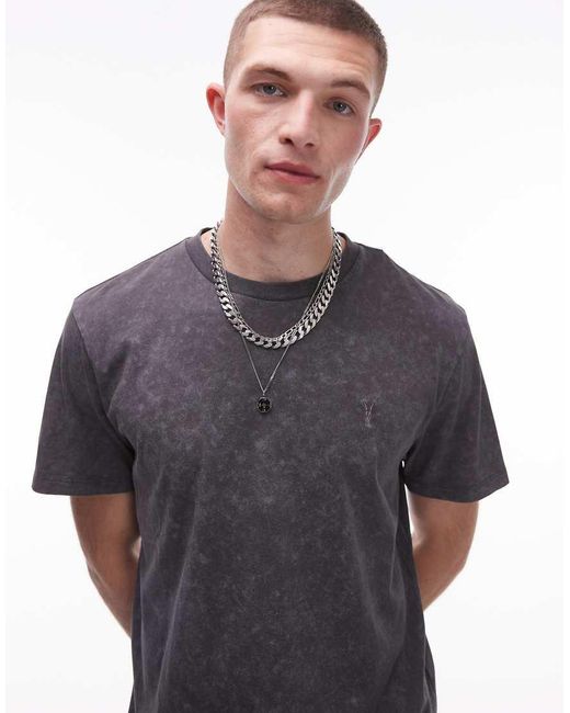 AllSaints Gray Saka T-shirt for men