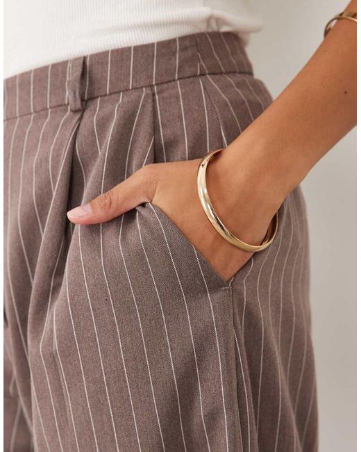 Miss Selfridge Brown Pinstripe Trouser