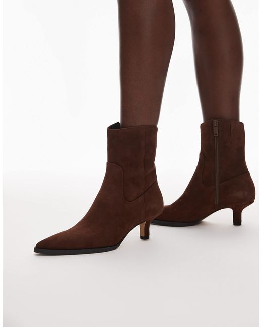 & Other Stories Brown Suede Pointed Toe Ankle Boots