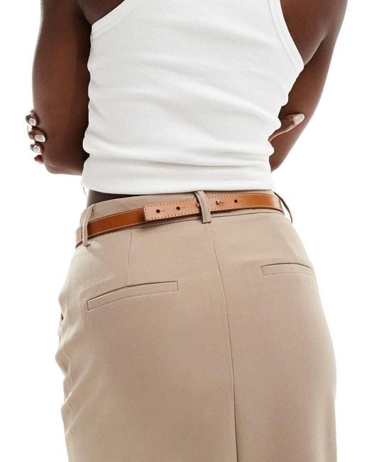 & Other Stories Brown Slim Leather Belt With Buckle