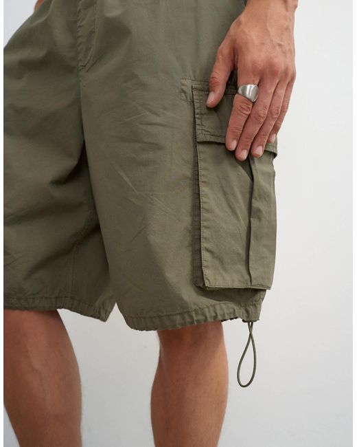 Topman Green Baggy Fit Cargo Short for men