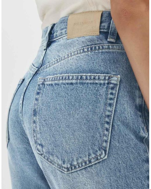 Pull&Bear Blue High-waist Mom Fit Jeans