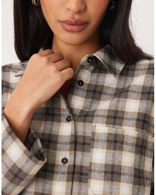 ASOS Natural Boxy Oversized Mini Shirt Dress