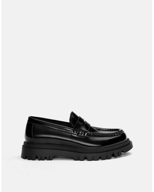 Pull&Bear – loafer in Black für Herren