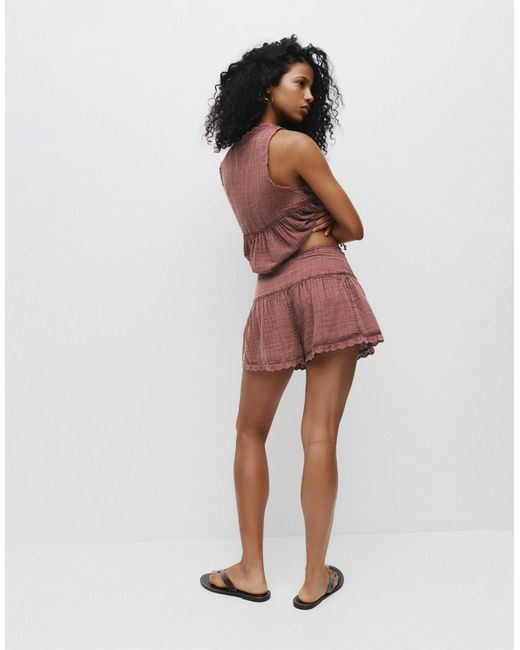 Pull&Bear Red – rustic – skort