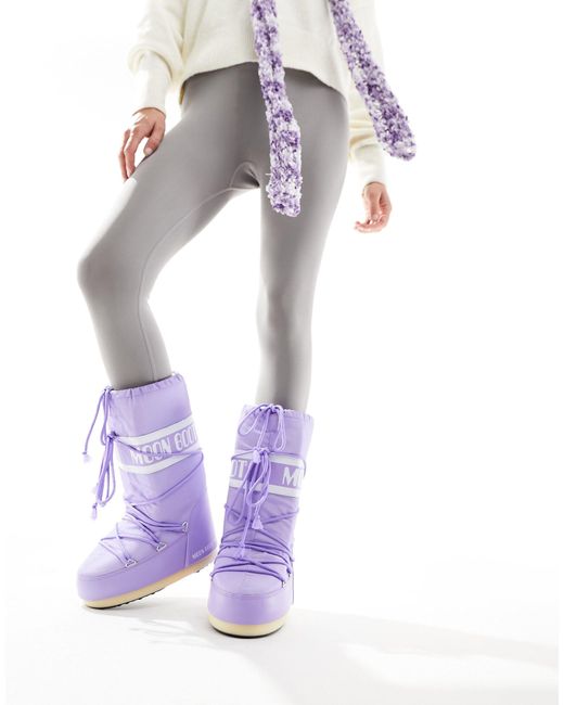 Moon Boot Purple High Ankle Snow Boots