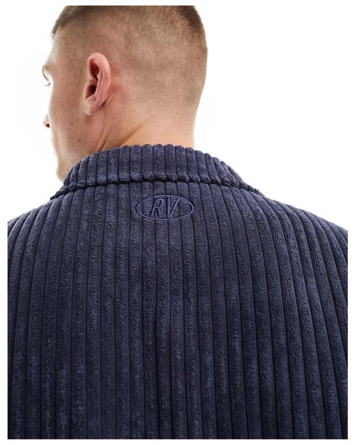 Reclaimed (vintage) Blue Long Sleeve Cord Shirt for men