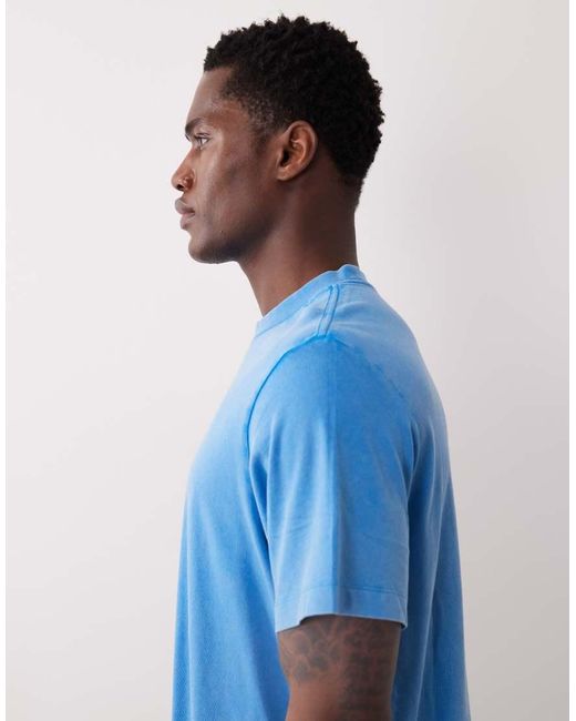 Calvin Klein Blue Graphic Acid Wash T-shirt for men