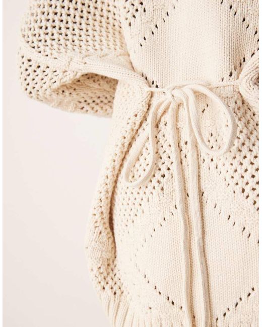 Abercrombie & Fitch Natural Shawl Collar Boho Cardigan