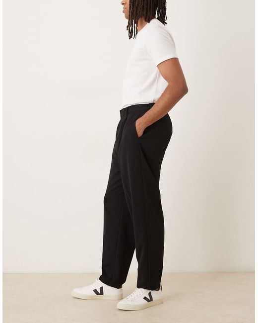 ASOS Black Relaxed Tapered Dress Pants for men